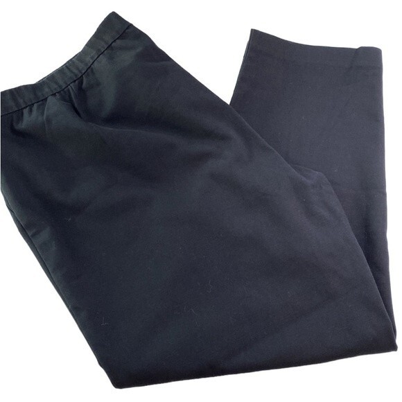 J Jill Women's Black Pull On Cropped Pants Elastic High Waist Stretch Straight - Picture 1 of 13